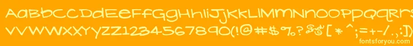 LavenderLime-Schriftart – Gelbe Schriften auf orangefarbenem Hintergrund
