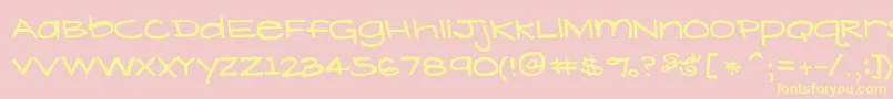 LavenderLime-fontti – keltaiset fontit vaaleanpunaisella taustalla