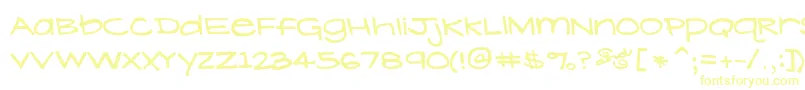 フォントLavenderLime – 白い背景に黄色の文字