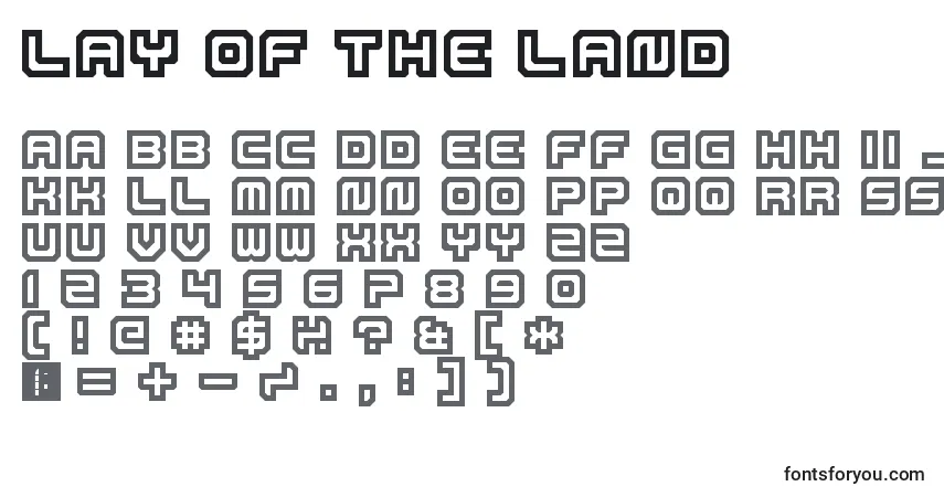 Fuente Lay Of The Land - alfabeto, números, caracteres especiales