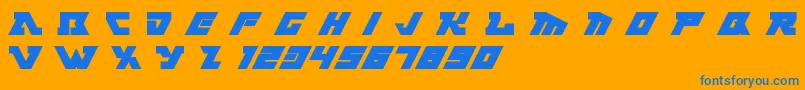 フォントLayla – オレンジの背景に青い文字