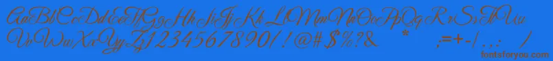 Laylantia Font – Brown Fonts on Blue Background