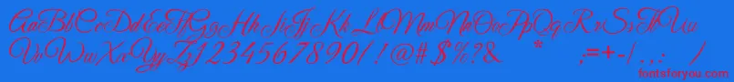 Laylantia Font – Red Fonts on Blue Background