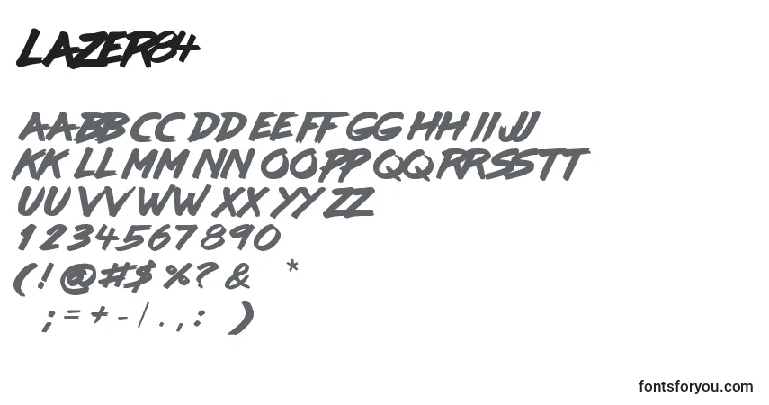 Шрифт Lazer84 – алфавит, цифры, специальные символы