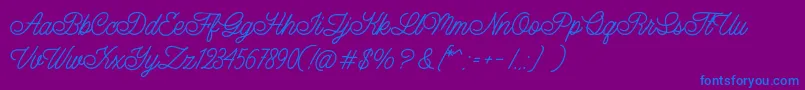 Lazy Ride Personal USe-Schriftart – Blaue Schriften auf violettem Hintergrund