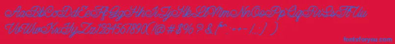 Lazy Ride Personal USe Font – Blue Fonts on Red Background