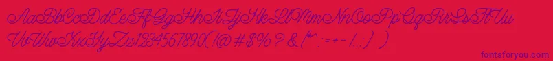 Lazy Ride Personal USe Font – Purple Fonts on Red Background