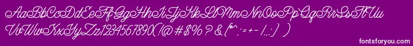 Lazy Ride Personal USe Font – White Fonts on Purple Background