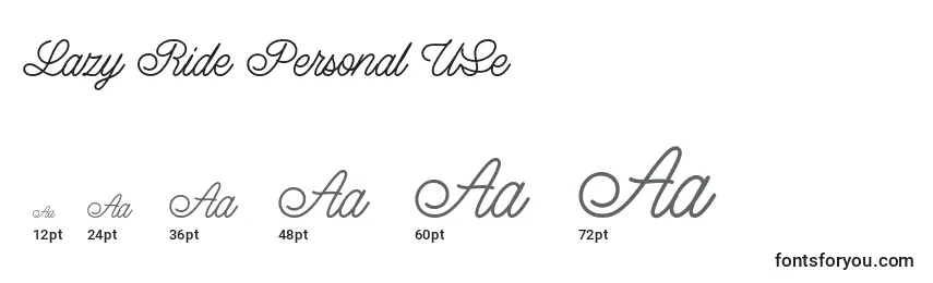 Lazy Ride Personal USe Font Sizes