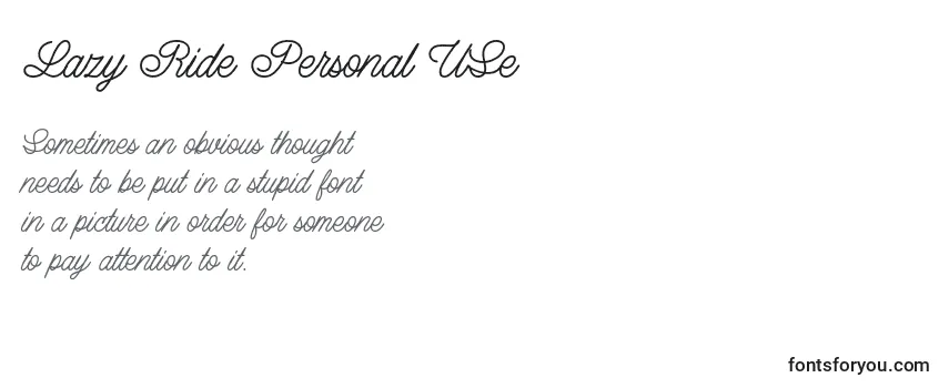 Schriftart Lazy Ride Personal USe