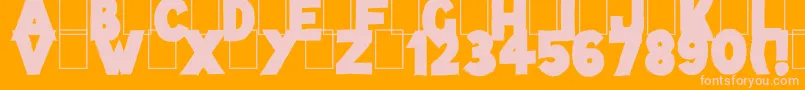 Lazy Sketch Black-fontti – vaaleanpunaiset fontit oranssilla taustalla