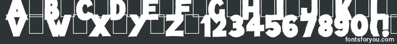 フォントLazy Sketch Black – 黒い背景に白い文字