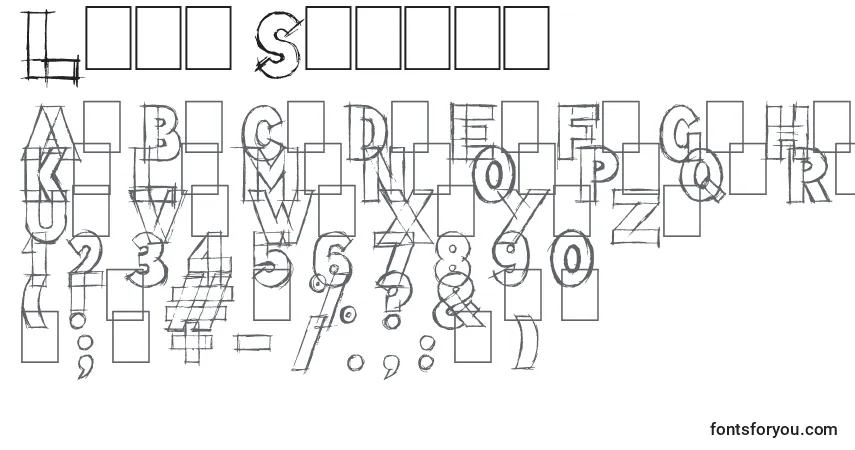 A fonte Lazy Sketch – alfabeto, números, caracteres especiais