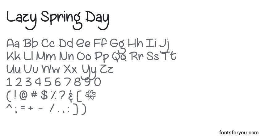 Шрифт Lazy Spring Day   – алфавит, цифры, специальные символы