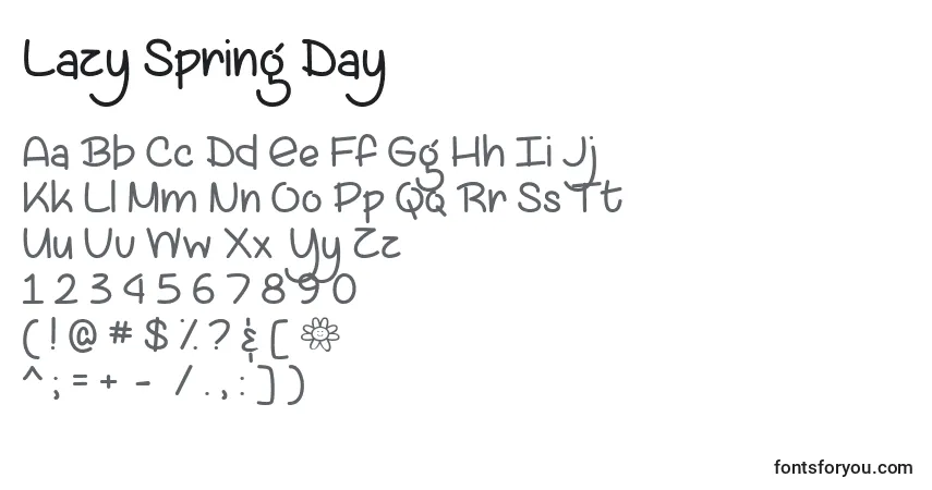 A fonte Lazy Spring Day   (132328) – alfabeto, números, caracteres especiais