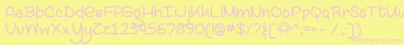 Lazy Spring Day   Font – Pink Fonts on Yellow Background