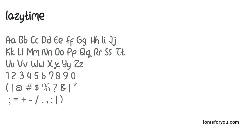 Шрифт Lazytime – алфавит, цифры, специальные символы