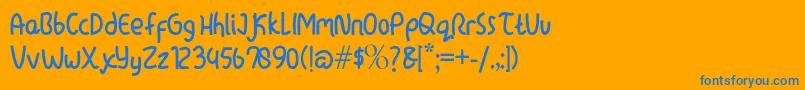 lazytime Font – Blue Fonts on Orange Background