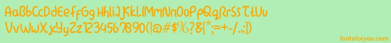 lazytime Font – Orange Fonts on Green Background