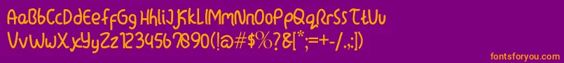 lazytime Font – Orange Fonts on Purple Background