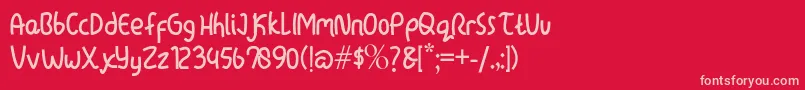 lazytime Font – Pink Fonts on Red Background