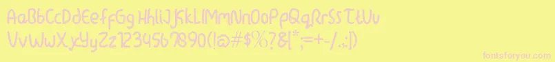 lazytime Font – Pink Fonts on Yellow Background