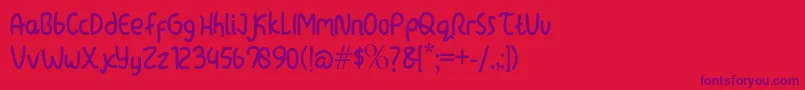 lazytime-Schriftart – Violette Schriften auf rotem Hintergrund