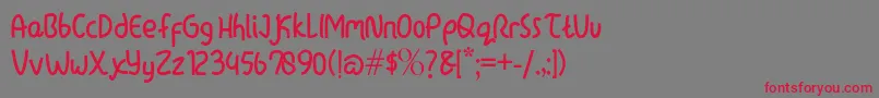 lazytime-Schriftart – Rote Schriften auf grauem Hintergrund