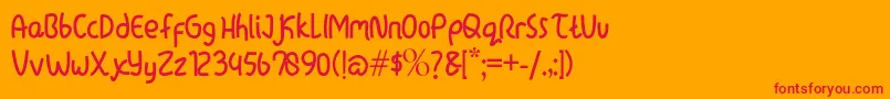 lazytime Font – Red Fonts on Orange Background