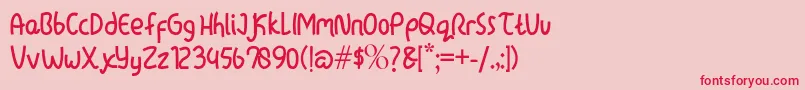 フォントlazytime – ピンクの背景に赤い文字