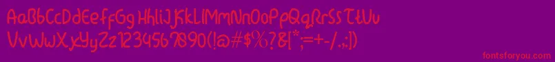 lazytime Font – Red Fonts on Purple Background