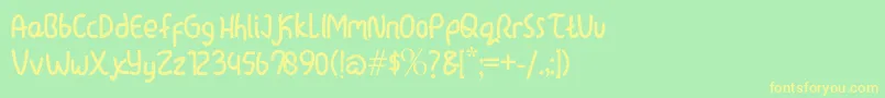 lazytime Font – Yellow Fonts on Green Background