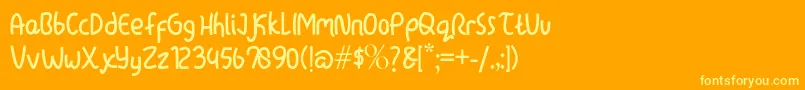 lazytime Font – Yellow Fonts on Orange Background