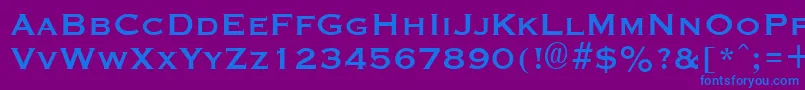 GraverplateBold-fontti – siniset fontit violetilla taustalla