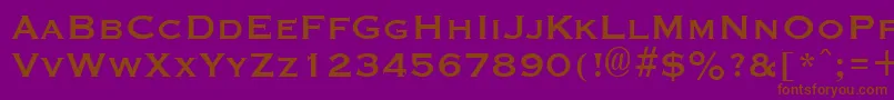 GraverplateBold-fontti – ruskeat fontit violetilla taustalla