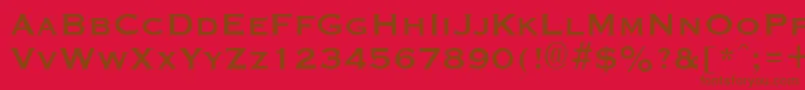 フォントGraverplateBold – 赤い背景に茶色の文字