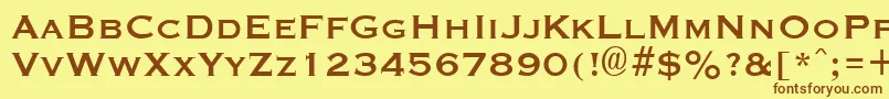GraverplateBold-fontti – ruskeat fontit keltaisella taustalla