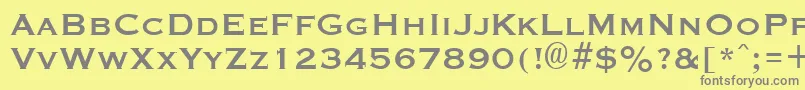 GraverplateBold-fontti – harmaat kirjasimet keltaisella taustalla