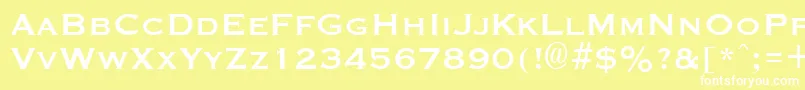フォントGraverplateBold – 黄色い背景に白い文字