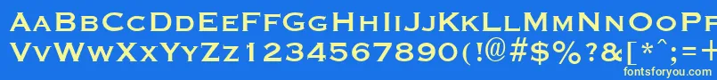 GraverplateBold-fontti – keltaiset fontit sinisellä taustalla