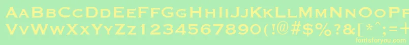 GraverplateBold-fontti – keltaiset fontit vihreällä taustalla