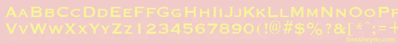 GraverplateBold-Schriftart – Gelbe Schriften auf rosa Hintergrund