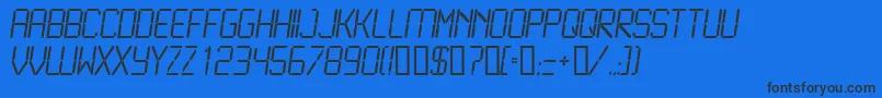 LCD L    Font – Black Fonts on Blue Background