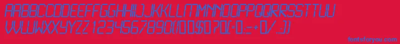 LCD L    Font – Blue Fonts on Red Background