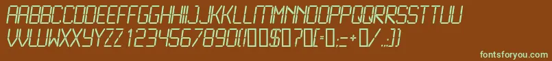 LCD L    Font – Green Fonts on Brown Background