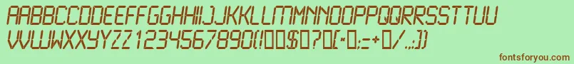 LCD N    Font – Brown Fonts on Green Background