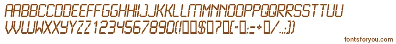 フォントLCD N    – 白い背景に茶色のフォント