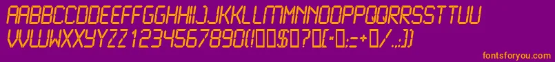 LCD N    Font – Orange Fonts on Purple Background