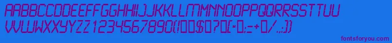 LCD N    Font – Purple Fonts on Blue Background