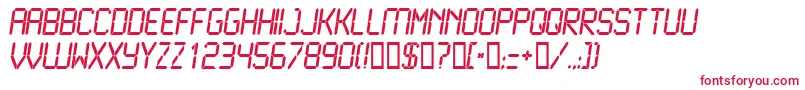 LCD N    Font – Red Fonts on White Background